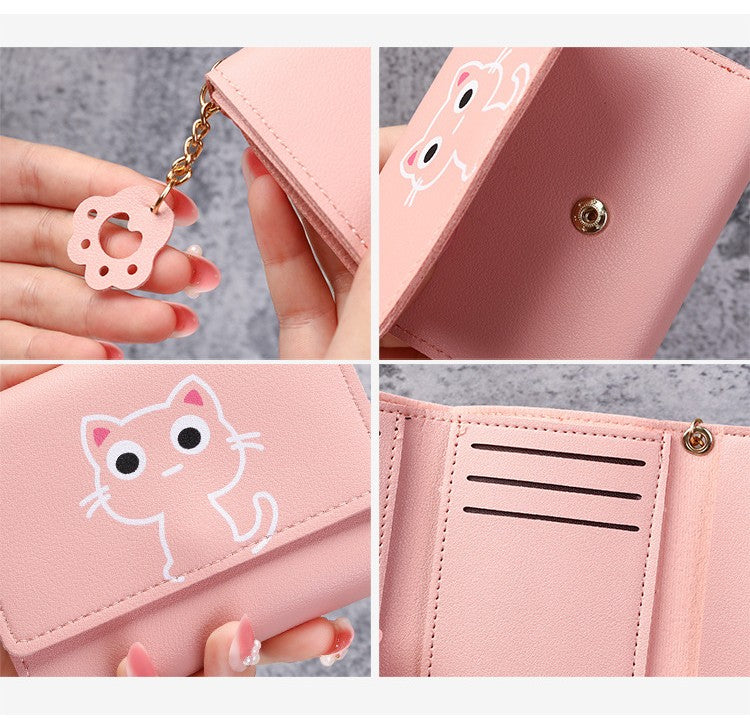 Cute Cat Paw Trifold Wallet with Card Slots