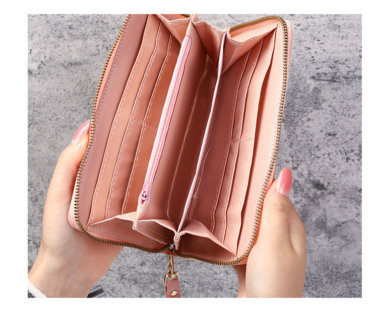 Large Women's Zip Around Wallet Clutch with Phone Pocket