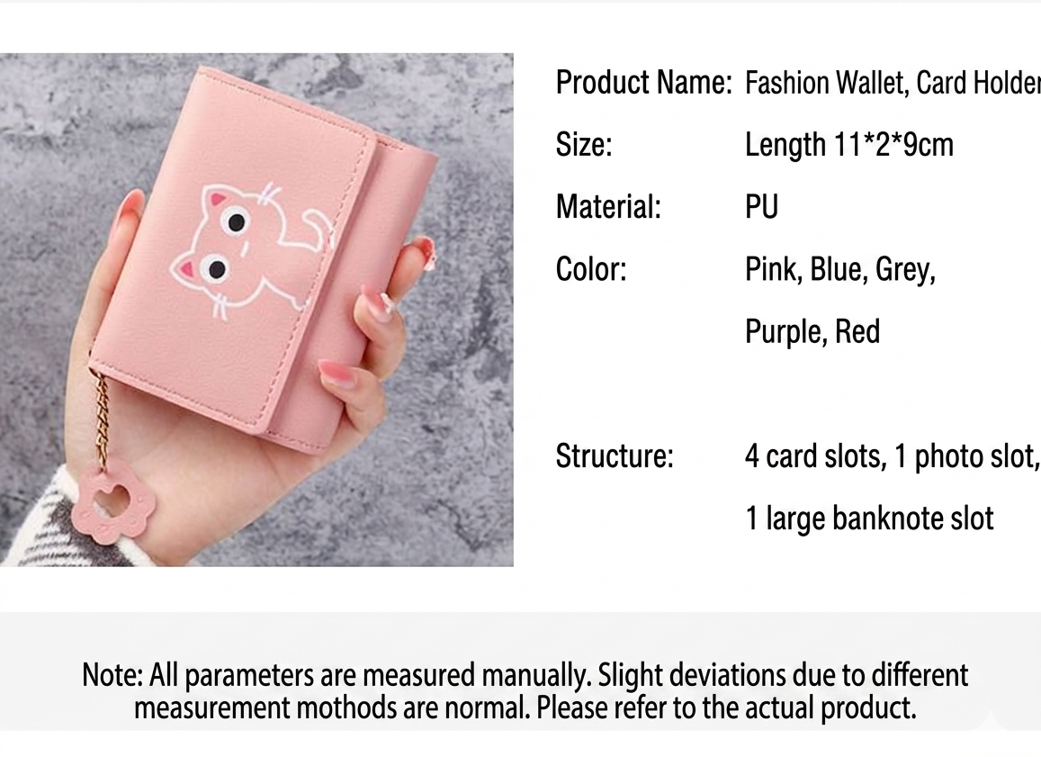 Cute Cat Paw Trifold Wallet with Card Slots