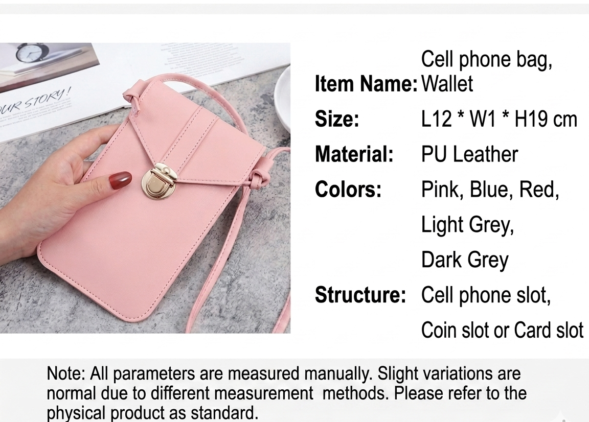 Small Sling Mobile Pouch with Back Touchscreen